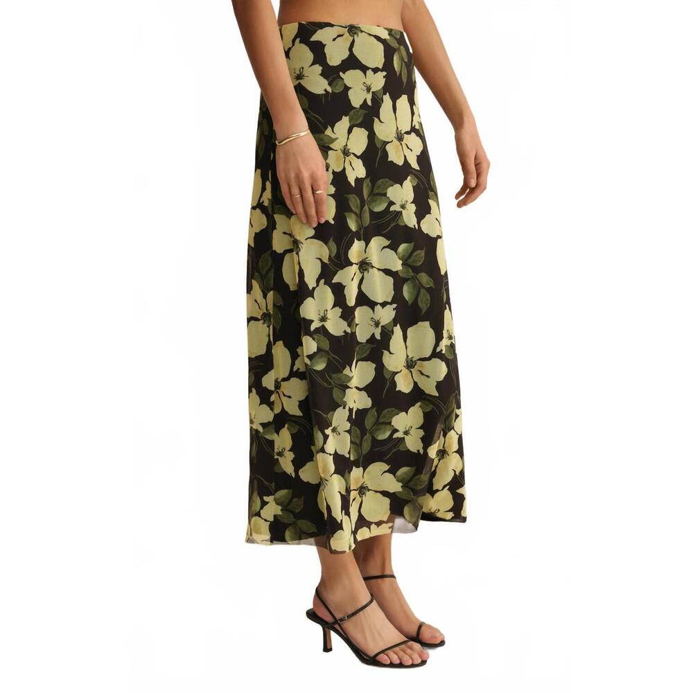 NEW Z SUPPLY floral mesh midi skirt in black - Picture 4 of 5